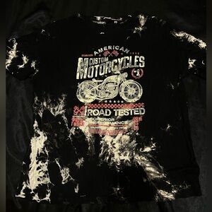 Bleached Black Tie Die Oversized Graphic Tee